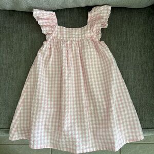 Edgehill Collection Pink & White Gingham Dress with Flutter Sleeves 🩷🤍